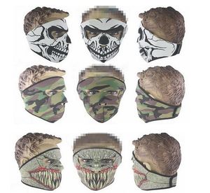 Cagoule tactique visage complet têtes de crâne masque Protection cagoule chapeaux coupe-vent Wargame masques faciaux cagoules de cyclisme masques d'Halloween