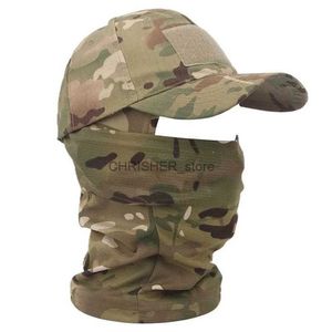 Tactische Kap Militaire Tactische Bivakmuts Baseball Caps Volgelaatsmasker Set Mannen Zomer Snapback Zonnehoed Outdoor Jacht Camouflage BalaclavaL2402