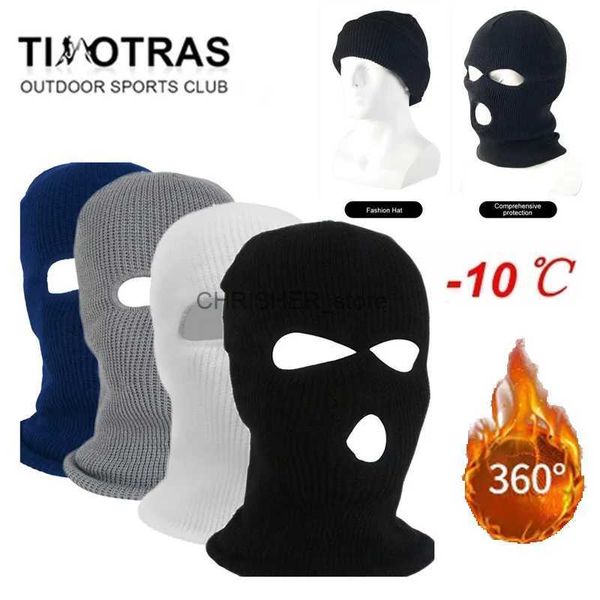 Masque tactique à capuche tactique hiver cagoules extérieures tricot chaud moto pêche équitation ski masque facial chaud coupe-vent couverture complète HatL2402