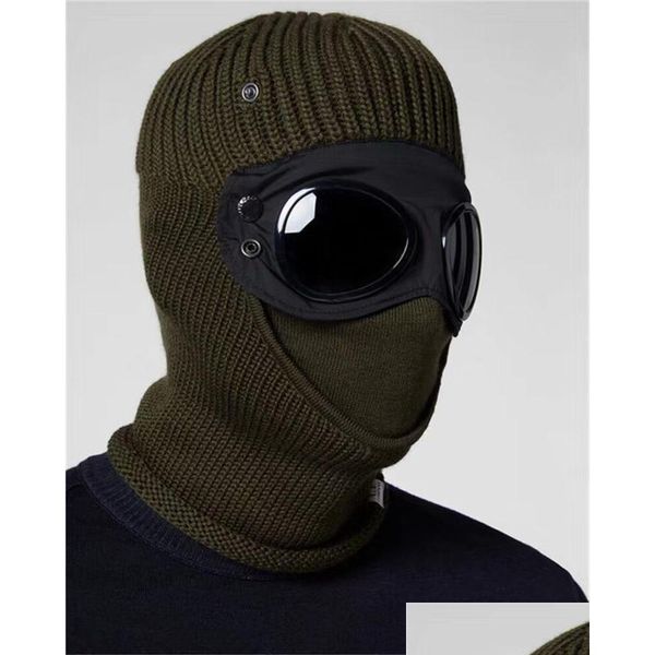 Capô tático duas lentes windbreak beanies ao ar livre algodão de malha homens máscara casual masculino skl bonés chapéus preto cinza exército verde gota entrega dhxne