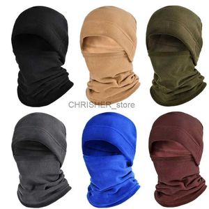 Capucha táctica Invierno Polar Coral Sombrero Fleece Pasamontañas Hombres Mascarilla Cuello Calentador Gorros Térmico Cabeza Cubierta Táctica Militar Deportes Bufanda CapsL2402