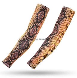 Tactisch Jagen airsoft Armwarmers Mannen vrouwen Koeling IJs Zijde manchet Modieus Python lijnen slangenhuid armen covers Ademend sneldrogend Fietsen Wandelen Beschermende uitrusting