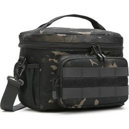 Sac à lunch isolé tactique glacière extérieure de grande capacité avec pochette en filet MOLLE pour la chasse Camping pêche travail pique-nique 240106