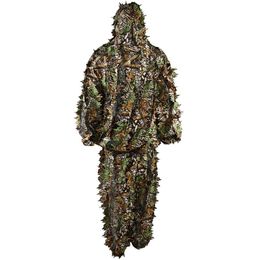 Veste tactique Ensembles vêtements camouflage de jungle feuillue de jungle set 3d ghillie pour chasse à la chute d'observation d'observation des oiseaux otljr