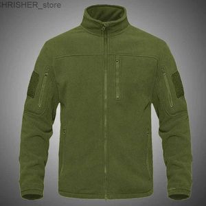 Chaquetas tácticas 2023 Nueva chaqueta de lana verde táctica con cremallera completa Abrigos de trabajo cálidos térmicos Bolsillos para hombre Chaqueta de safari Senderismo Outwear Cortavientos L231218