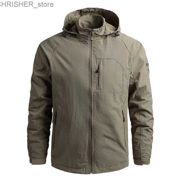 Vestes tactiques 2023 nouveau US offre spéciale hommes vestes de randonnée en plein air hommes automne militaire tactique chasse pêche imperméable à capuche mince veste MenL231218