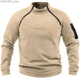 Giacche tattiche Uomo tattico esterno Giacca in pile polare Abbigliamento da caccia Caldo cerniera Pullover Uomo Cappotto antivento Maglione da escursionismo termicoL231218