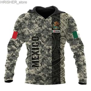 Tactische Jassen Mexico Eegle Vlag Grafische Hoodie Mannen Aangepaste 3D Mexicaanse Militaire Camouflage Gedrukt Nieuw in Hoodies Harajuku Mode y2k PulloverL231218