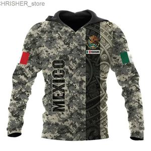 Vestes tactiques Mexique Eegle Drapeau Graphique Sweat À Capuche Hommes Personnalisé 3D Mexicain Militaire Camouflage Imprimé Nouveau dans Sweats À Capuche Harajuku Mode y2k PullL231218