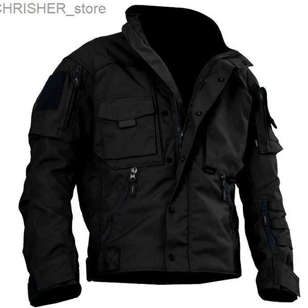 Chaquetas tácticas Chaqueta delgada multifuncional Otoño Deporte al aire libre Chaquetas cortas Abrigo casual sólido Hombre Top Ropa de abrigo ligera para hombre Abrigo masculinoL231218