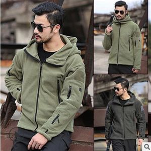 Tactische jassen Winddicht Fleece-gevechtsjack voor heren Tactische hoodies Buitenshuis warme koude bescherming windjack windcapuchon j201x