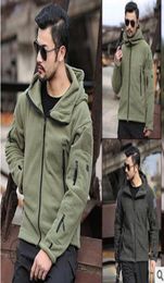 Tactische jassen winddichte Men039S Fleece Combat Jacket Tactical Hoodies Outdoor Warm Cold Protection Wind Breaker Wind Haped Hooded J1981707