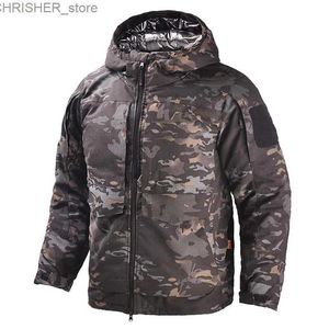 Vestes tactiques Vestes réfléchissantes de chaleur d'hiver coupe-vent vestes tactiques homme armée militaire vestes à capuche hommes veste de randonnée Parka de Combat WarmL231218