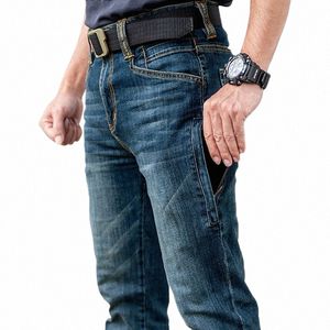 Tactische Jeans Mannen Meerdere Zakken Slijtvaste Cargo Broek Mannelijke Outdoor Busin Classic Casual Straight Heren Jeans Broek m148 #