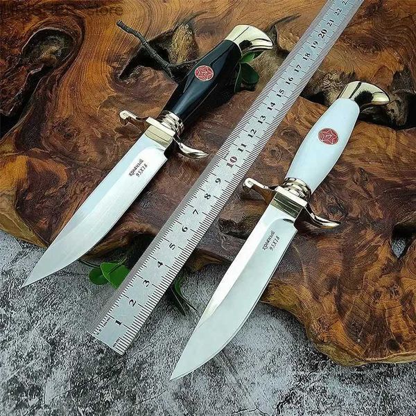 Cuchillos tácticos Cuchillo portátil ruso más vendido para exteriores, autodefensa, cuchillo de supervivencia para desierto, caza, pesca, barbacoa, cuchillo recto pequeño L2403