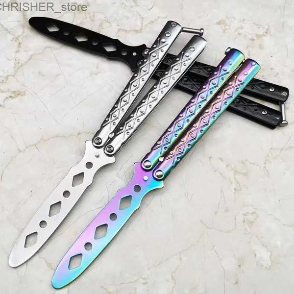 Couteaux tactiques Couteau pliable Portable Transformable émoussé Balisong entraîneur de poche couteau de survie outil d'entraînement pour le jeu en plein air L2403