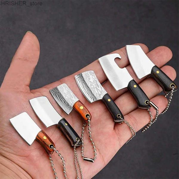 Couteaux tactiques Mini couteau de cuisine, déballage Portable petite bouteille de vin ouverture papier coupe EDC porte-clés fixe KnifeL2403