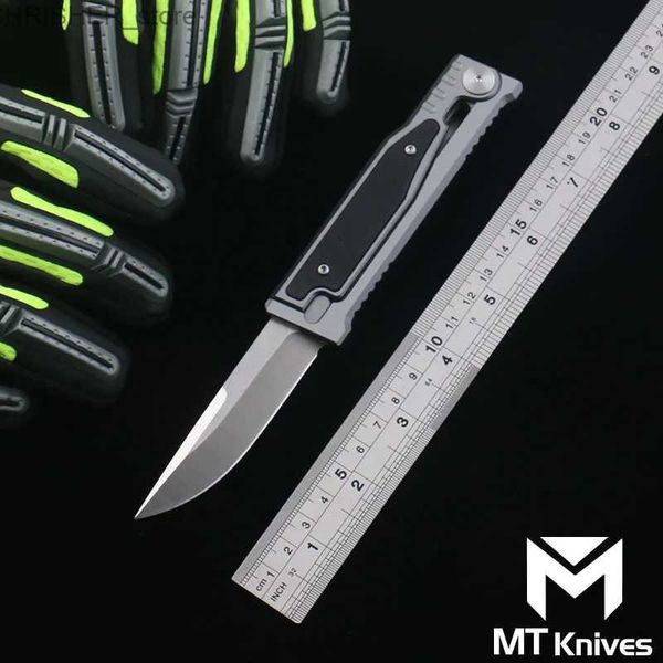 Couteaux tactiques MT Knives D2 lame en alliage d'aluminium poignée couteau système de gravité extérieur Portable Unboxing auto-défense nouveau petit couteau L2403