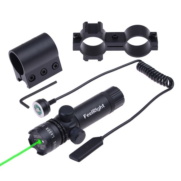 Tactique Laser Pointeur Vert Laser Sight Fusil Chasse Airsoft sports de plein air Pistolet Portée 20mm Rail Barrel Mount Cap Pressostat