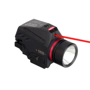 Linterna LED táctica miras de caza mira láser de punto rojo con montaje de riel Picatinny para pistola Rifle