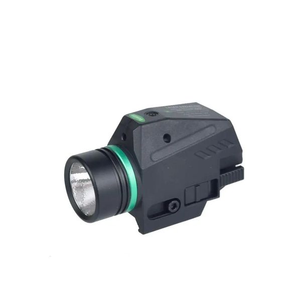Linterna de luz LED táctica, mira láser de punto rojo, luz de pistola Airsoft para riel de 20mm, Mini pistola Gen-verde