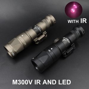 Tactical Light M300V IR Lighting LED White Scout Flashlight w/ Remote Pressure Switch for Hunting Picatinny Rail 240131