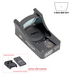 Tactische M2 Red Dot Sight 3 MOA Pistol Compact Reflex Sight Open-emitter Topless Optics Holografische Richtkijker met Picatinny Mount Universele Mount