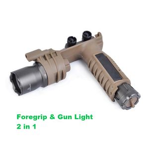 Tactische M910 Wapenlicht en Geweergreep Gecombineerd LED Pistoollicht Zaklamp Jacht Airsoft Foregrip Met Picatinny Weaver Mount