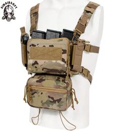 Micro plate-forme de poitrine tactique, harnais H modulaire D3CR, sac amusant, pochette d'équipement de Combat, gilet 556 Mag Colete3629686