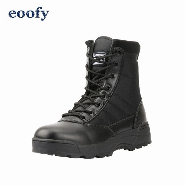 Bottes militaires tactiques hommes chaussures de sécurité de travail armée bottes de combat noires hommes chaussures désert femme Y200915