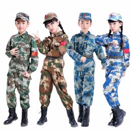 Uniforme militaire tactique pour la journée des enfants Camou Déguisement Costume Halen adulte pour Kid Girl Scout Boy Soldier Army Suit P6RV #