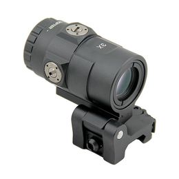 Loupe tactique Trijicon MAG-C-2600001, grossissement 3x, optique, portée de fusil avec support à dégagement rapide rabattable sur le côté, adapté au Rail de 20mm