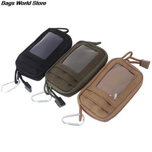 Tactique Mini portefeuille carte argent clé Pack taille sac en Nylon avec mousqueton gratuit Camping randonnée extérieur étanche ceinture petite pochette