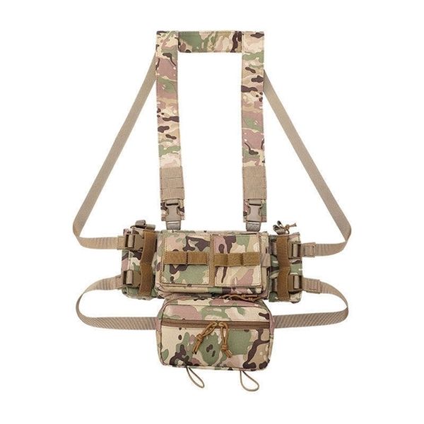 Tactical MK3 Tactical Chest Rig Micro Fight Modulaire Réglable Chasse Plate Carrier Airsoft Vest avec 556 762 Mag Pouch 201214