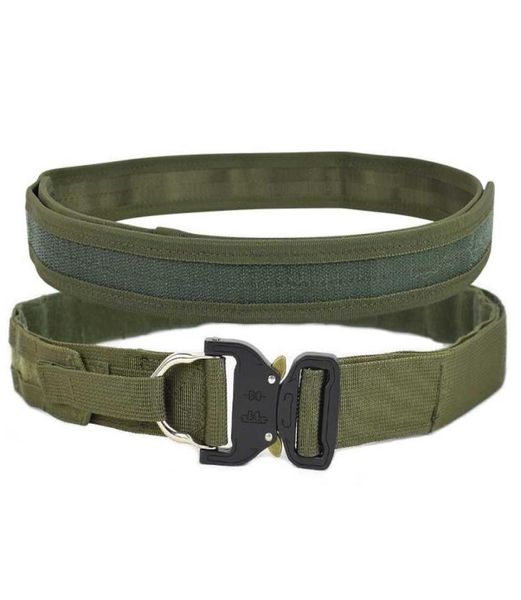 Cinturón táctico Molle para exteriores, luchador del ejército CS, juego de guerra, tirador de doble capa resistente, senderismo, caza, cinturones de nailon 2440994