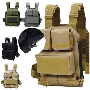 Chaleco táctico Molle Deportes al aire libre Airsoft Gear Molle Bolsa Bolsa Portador Camuflaje Combate Asalto Protector corporal Pecho Rig NO06-043