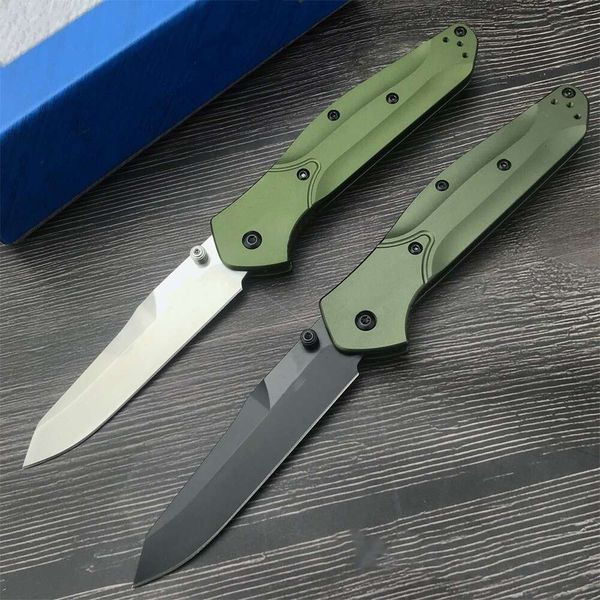 Tactical Osborne Assisté pliage couteau de poche D2 Blade Green Aluminium Patriques d'alliage extérieur Camping Hunting Couteaux EDC Tool