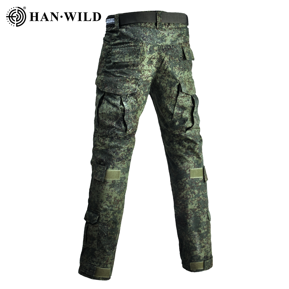 Tactical Pants Army Russian Camo Joggers Outdoor Ripstop Cargo Pant +pads Hiking Hunting Clothing Combat Streetwear Mens Pants