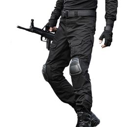 Pantalones tácticos pantalones Cargo hombres camuflaje Pantalon Rana rodilleras pantalones de trabajo ejército SWAT pantalones de combate 301q