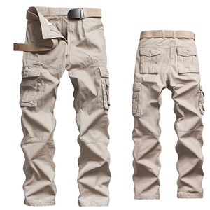 Pantalon tactique hommes coton grande taille jogging décontracté quatre saisons lavé Cargo ensemble extérieur pantalon droit