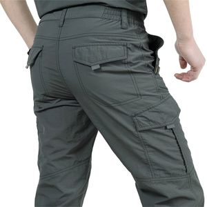 Tactische Broek Mannen Lichtgewicht Ademend Zomer Sneldrogende Leger Militaire Waterdichte Broek Multi Pockets Uitloper Cargo 210715