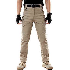 Pantalon tactique homme grande taille pantalon en coton flexible extensible nombreuses poches zippées style militaire camouflage noir pantalon cargo pour homme H1223