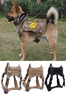 Harnais tactique pour chien de compagnie K9 gilet de collier de chien de travail avec poignée laisse de chien entraînement en plomb pour chiens de taille moyenne berger allemand CX209488871