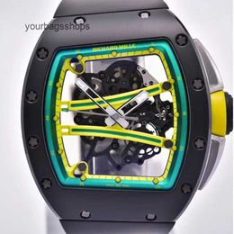 Tactisch pilotenhorloge Mechanisch automatisch RM-polshorloge RM61-01 Herenserie YOHAN BLAKE Runway Zwart keramiek Herenhorloge QXMM