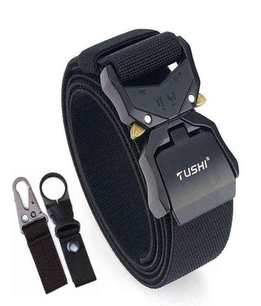 CELaire de police tactique ceinture de nylon militaire Longueur réglable Boucles métalliques automatiques