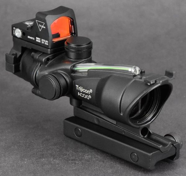 Tactical Prism ACOG 4x32 Green Fiber Rifle Optics Scope RMR 1x Red Dot Sight Weaver Picatinny Rail Mount Hunting AirSoft Riflesc9008366