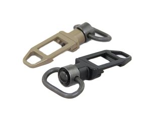 Tactical Quick Release Picatinny Rail QD 1.25'' Sling Loop Met Swivel Attachment Mount Geen interferentie Zwart/Dark Earth