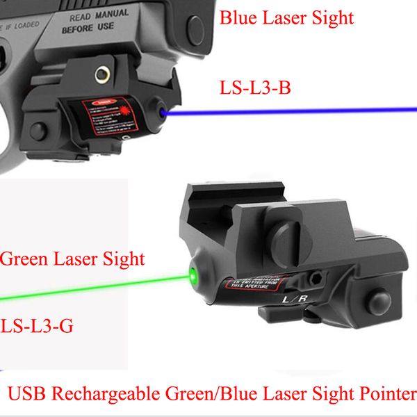 Tactique Rechargeable Bleu/Vert Laser Sight Mini Laser Dot Scope LS-L3 Chasse Laser