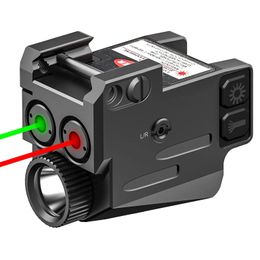 Tactische rode groene laserlichtcombo USB oplaadbare zaklamplaser voor lichtlaserzicht 500 lumen