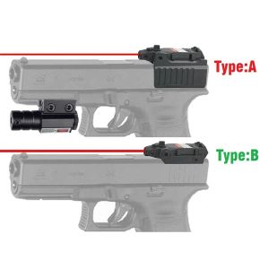 Tactical Red Laser Scope Scope Pistolet à main Pistol compact pour Airsoft KSC KWA GLOCK 17 18C 22 34 Série High / Low Mount Interrupteur
